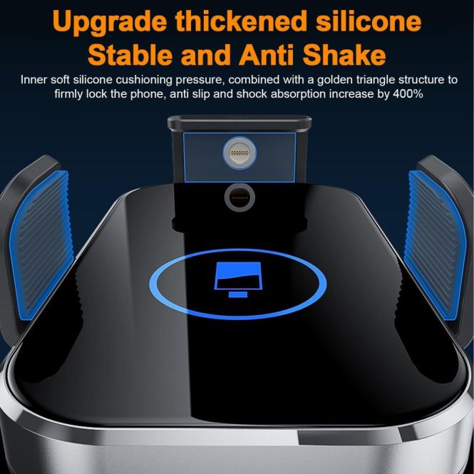 Car Charger | Car Mount Phone Holder Wireless Charger Fast Charging Air Vent Car Charging Holder One-touch Clamping Anti-Slip and Shock Absorption Charger Mount Silver Car Charger Car Charger