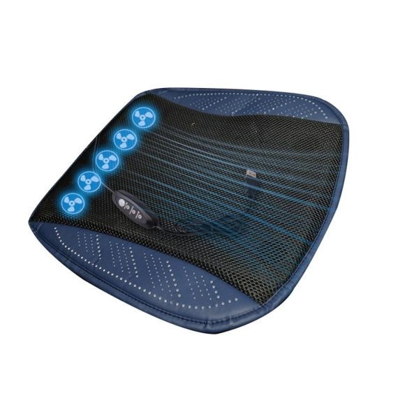 Car Seat Cushion | Car Seat Fan Cushion for Summer Driving Cooling Car Seat Cover with 5 Fans and 3 Adjustable Speed Dark Blue Car Decorations Car Seat Cushion