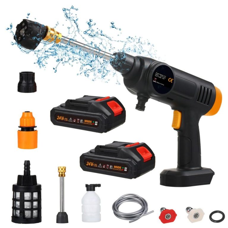 Car Tools | 60Bar 150W Cordless High Power Washer Machine with 6 in 1 Spray Rechargeable Battery for Car Fence Floor Cleaning Watering eu Car Repair & Maintenance Car Tools