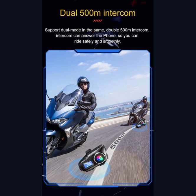 Other Motorcycle Accessories | Q58 Max Wireless Motorcycle Intercom Headset 1000mAh Capacity Noise Cancellation for 2 Riders Talk at The Same Time Within 500M with Personalized EQ Sound Effects for Face-off Helmets & 3/4 Helmets Motorcycle Accessories Other Motorcycle Accessories